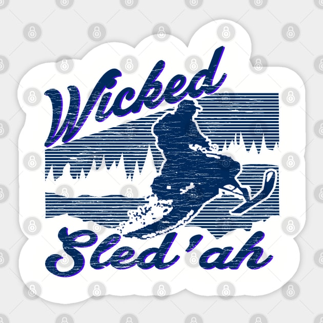 Wicked Sled'ah Graphic Tee Sticker by wickeddecent
